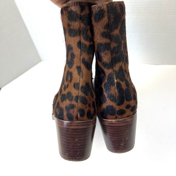 Madewell The Autumn High Leopard Calf Hair Chelsea Boots Women's Sz 9.5 Office - Picture 8 of 11